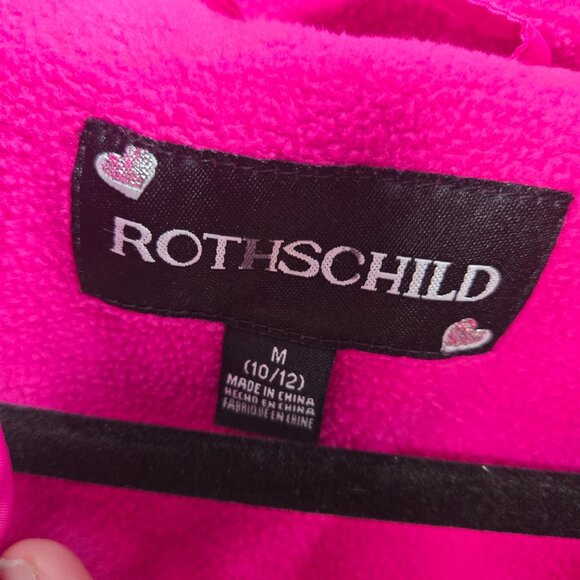 Rothschild Girl's Pink Black Puffer Chevron Winter Jacket Size Medium 10/12 - Picture 9 of 14